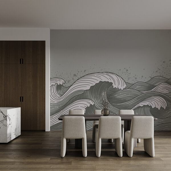 Dibujo de olas en el mar