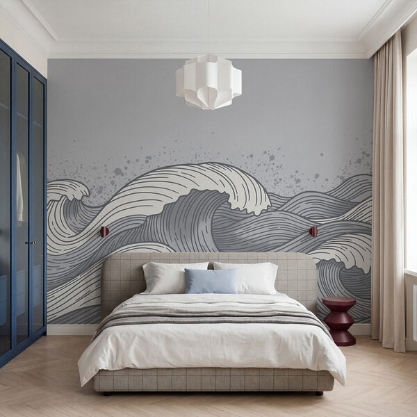 Dibujo de olas en el océano
