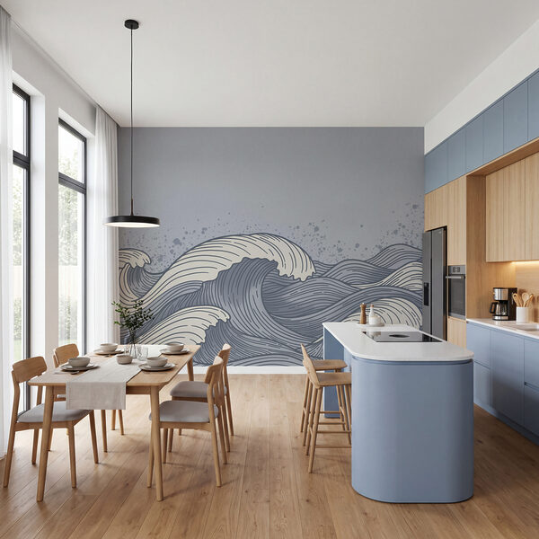 Dibujo de olas en el océano