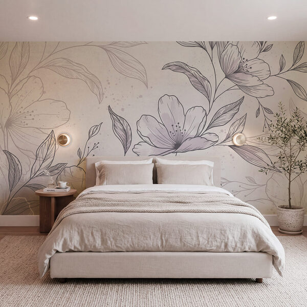 Dibujo de flores y hojas Dibujo de flores y hojas
