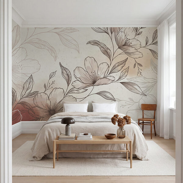 Dibujo de flores y hojas Dibujo de flores y hojas