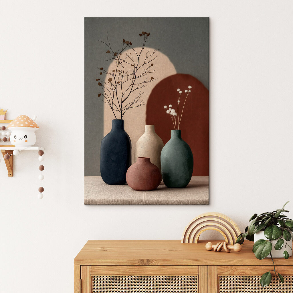 Group of vases with flowers in them Group of vases with flowers in them