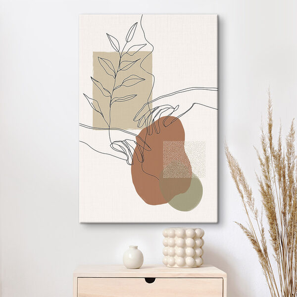 Drawing of a hand holding a plant Drawing of a hand holding a plant