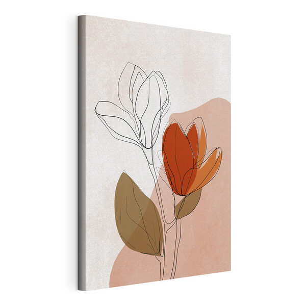 Drawing of flowers with leaves