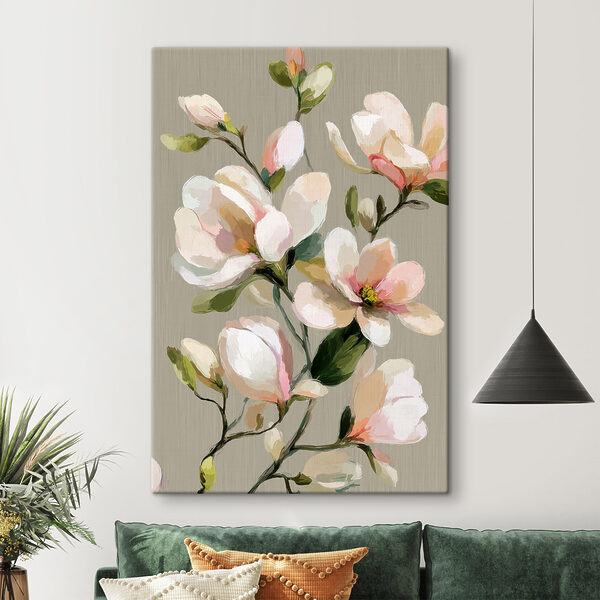 Painting of flowers on a grey background Painting of flowers on a grey background