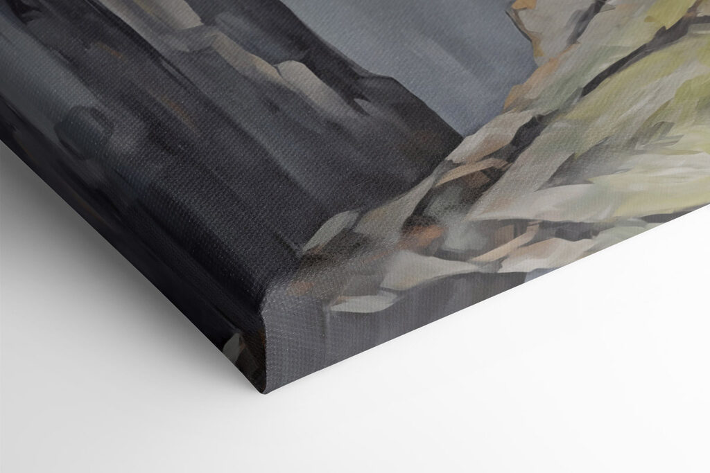 Painting of a rocky canyon Painting of a rocky canyon