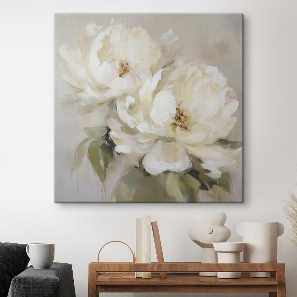Painting of white flowers Painting of white flowers