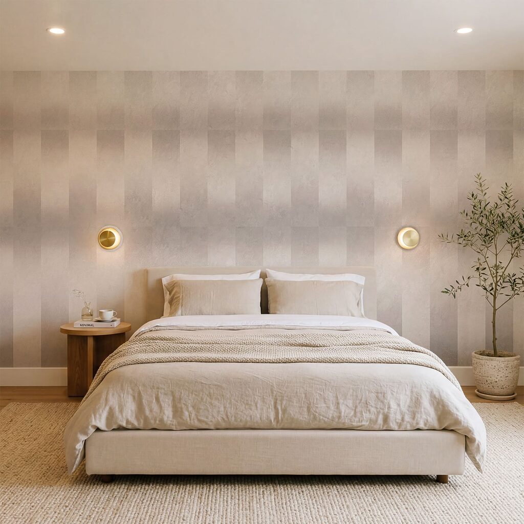 Pared a rayas blancas y grises