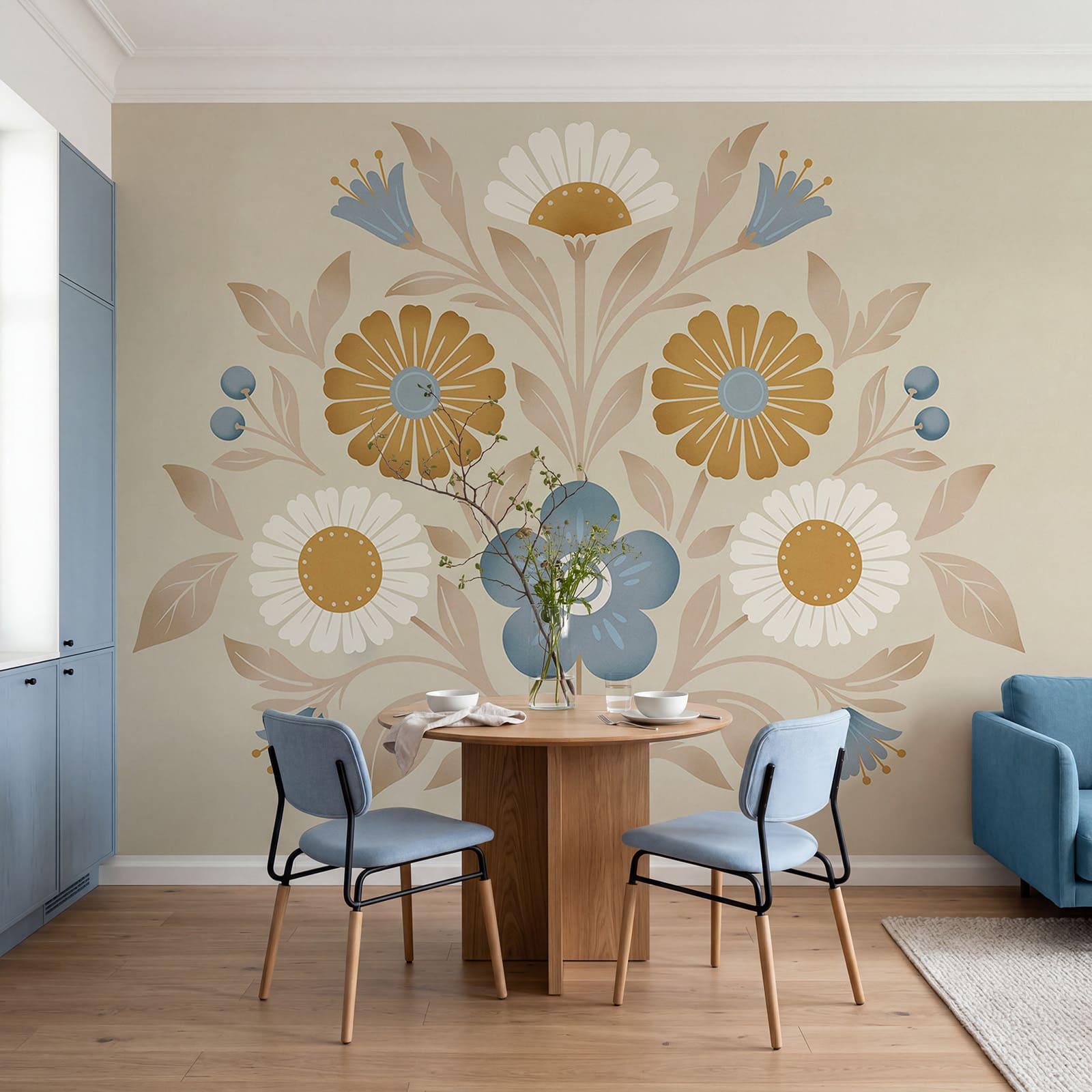 Diseño floral en una pared Diseño floral en una pared