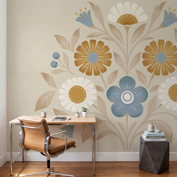 Diseño floral en una pared Diseño floral en una pared