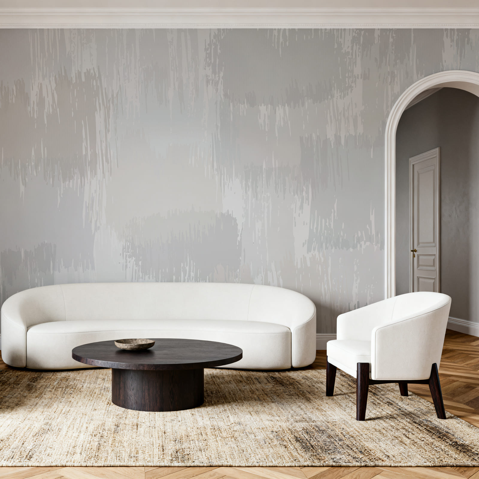 Pintura blanca y gris