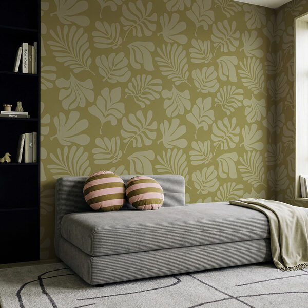 Diseño de hojas sobre fondo verde Diseño de hojas sobre fondo verde