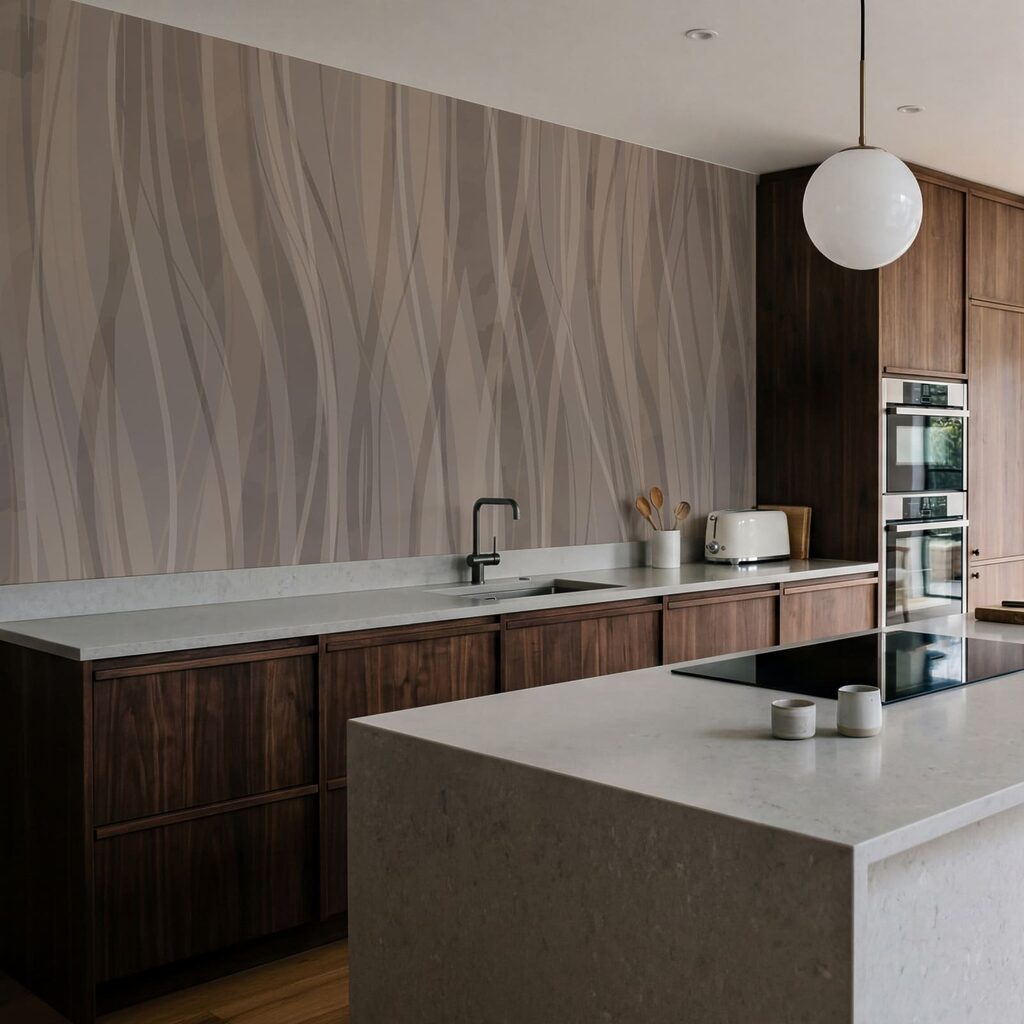 Diseño ondulado en marrón y blanco Diseño ondulado en marrón y blanco