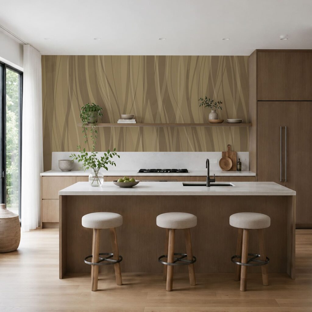 Diseño ondulado en marrón y blanco Diseño ondulado en marrón y blanco