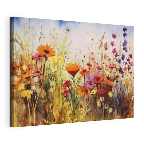 Cuadros Un cuadro de flores en un campo
