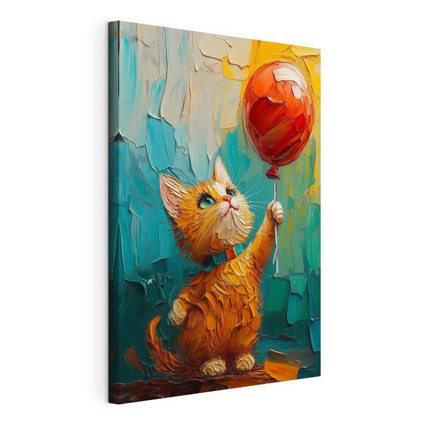 Cuadro de un gato con un globo Cuadros Cuadro de un gato con un globo