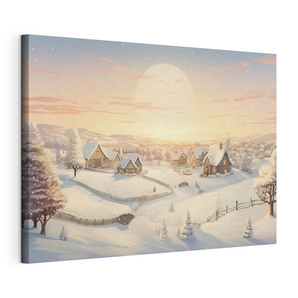 Cuadros Pueblo cubierto de nieve con árboles y una valla (SKU: s41380) Cuadros Cuadros Pueblo cubierto de nieve con árboles y una valla (SKU: s41380)