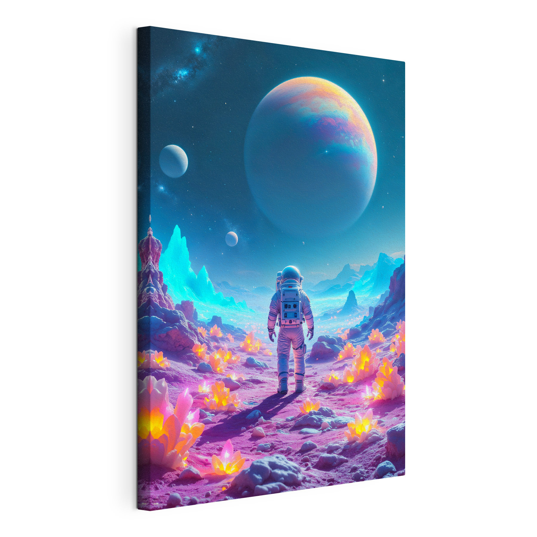 Astronaut walking on a desert Astronaut walking on a desert