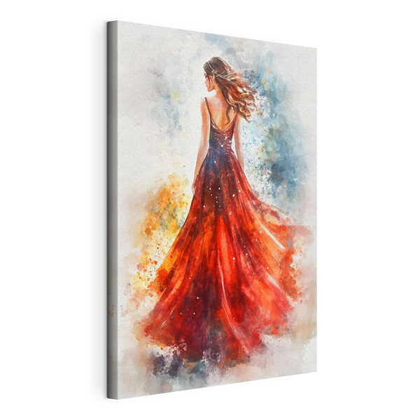 Mujer con un vestido rojo Cuadros Mujer con un vestido rojo