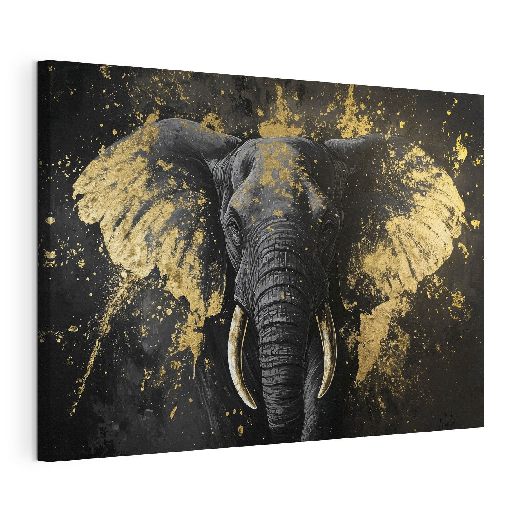 Majestic elephant portrait in art