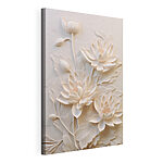 Cuadros Relieve de una flor blanca en una pared