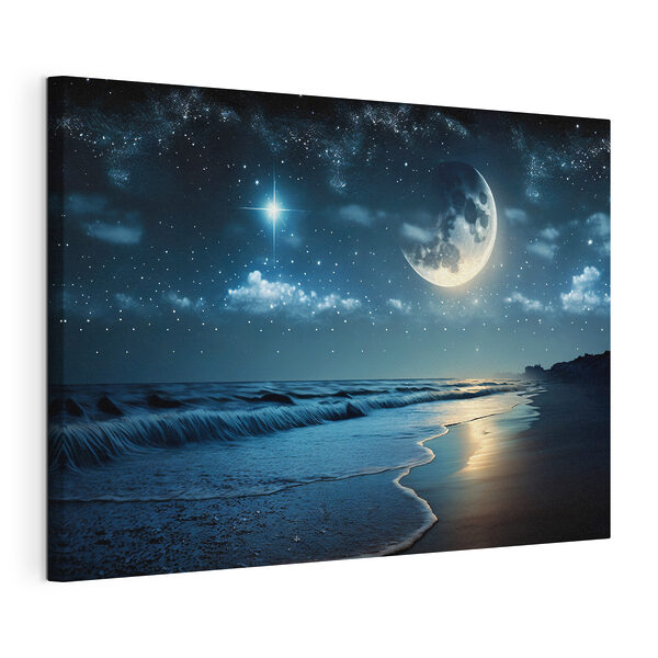 Cuadros La luna y las estrellas sobre una playa (SKU: s31111) Cuadros Cuadros La luna y las estrellas sobre una playa (SKU: s31111)