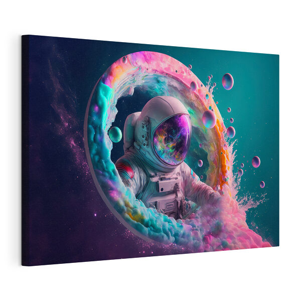 Cuadros Un astronauta dentro de un círculo de colores (SKU: s33510) Cuadros Cuadros Un astronauta dentro de un círculo de colores (SKU: s33510)