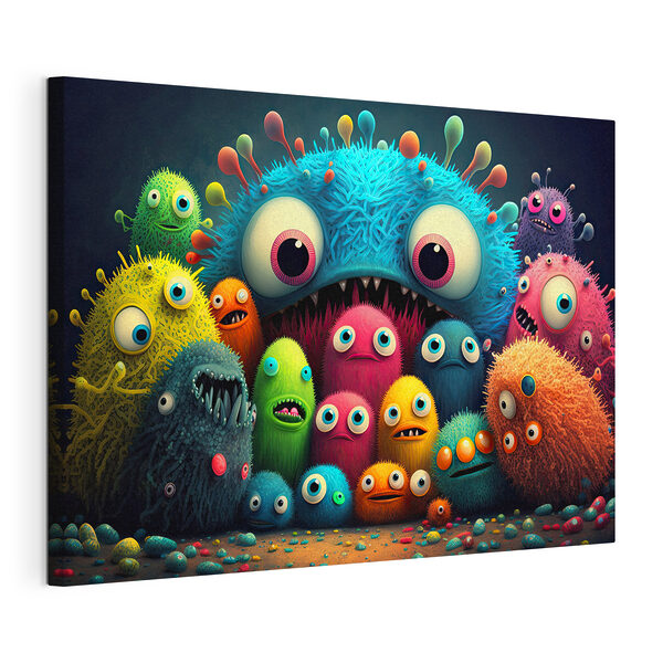 Un grupo de monstruos de colores Cuadros Un grupo de monstruos de colores