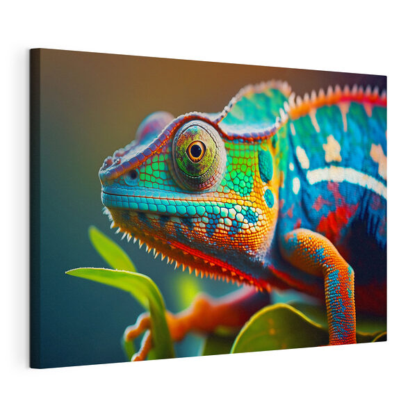 Lagarto de colores sobre una hoja Cuadros Lagarto de colores sobre una hoja