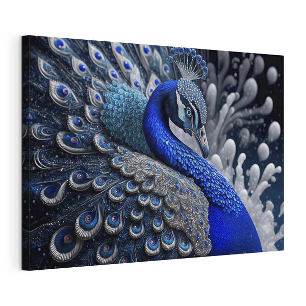 Cuadros Cuadros Un pavo real azul y plateado (SKU: s34874)