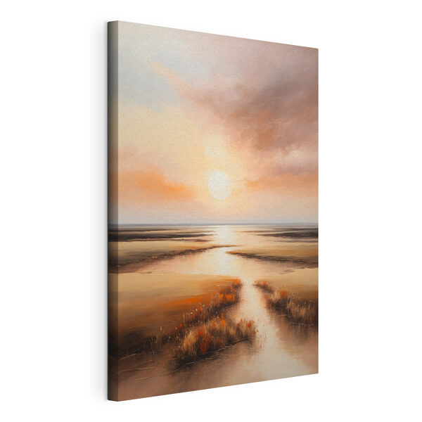 Cuadros Un cuadro que representa una puesta de sol sobre un pantano (SKU: s36436) Cuadros Cuadros Un cuadro que representa una puesta de sol sobre un pantano (SKU: s36436)