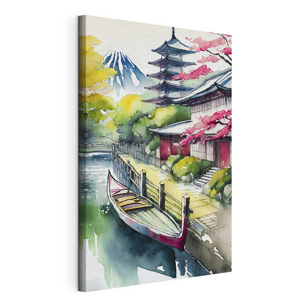 Cuadros Una acuarela que representa un barco en un río (SKU: s36690) Cuadros Cuadros Una acuarela que representa un barco en un río (SKU: s36690)