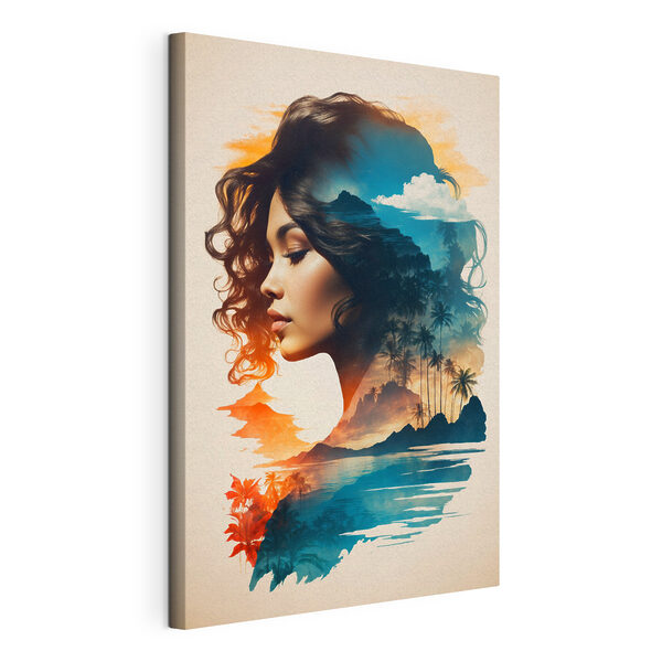 Cuadros El rostro de una mujer y un paisaje (SKU: s37118) Cuadros Cuadros El rostro de una mujer y un paisaje (SKU: s37118)