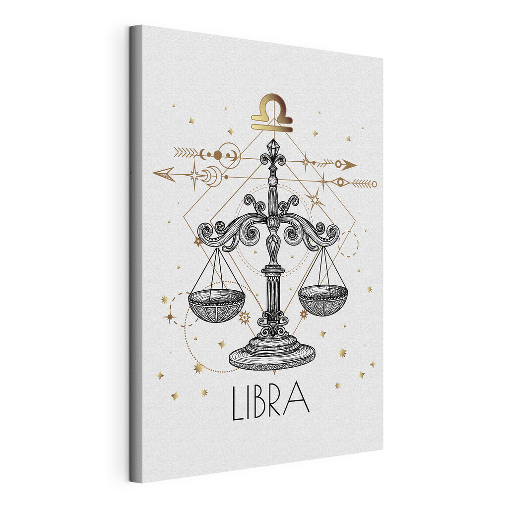 A drawing of a libra zodiac sign