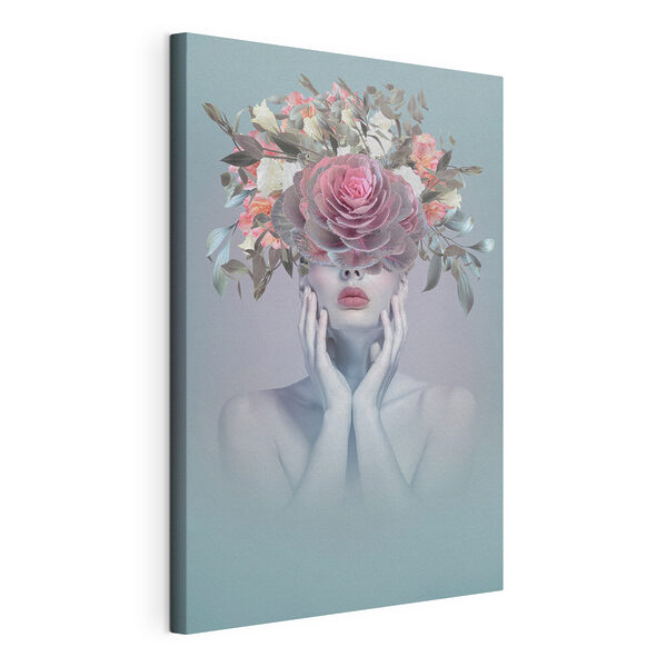 Cuadros Cuadros Una mujer con flores en la cabeza (SKU: s37479)