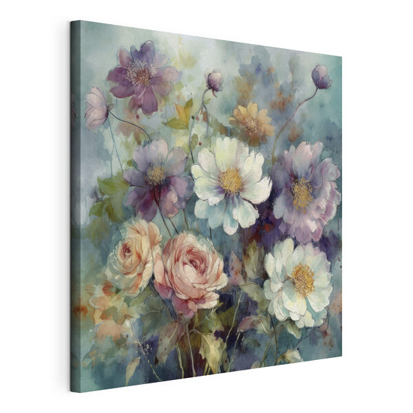 Cuadros Un cuadro de flores sobre fondo azul (SKU: s37540) Cuadros Cuadros Un cuadro de flores sobre fondo azul (SKU: s37540)