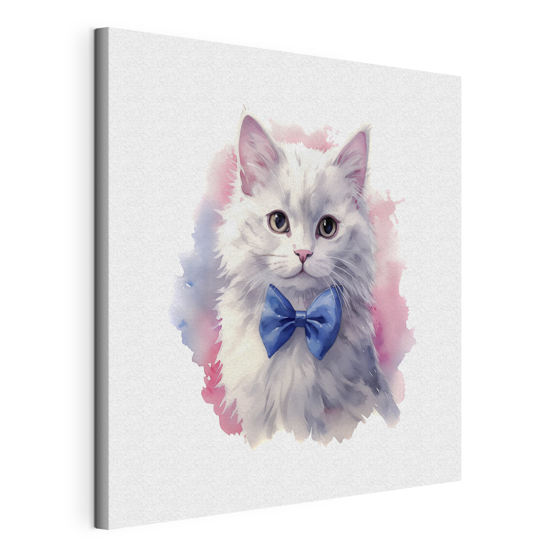 A watercolor of a cat wearing a bow tie A watercolor of a cat wearing a bow tie