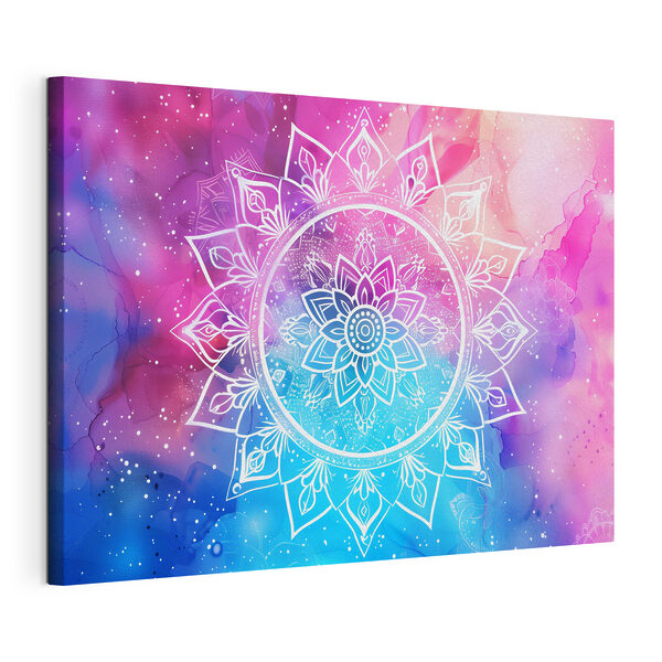 Cuadros Un mandala blanco sobre un fondo colorido (SKU: s38529) Cuadros Cuadros Un mandala blanco sobre un fondo colorido (SKU: s38529)