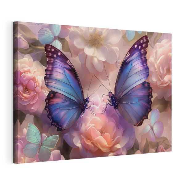 Dos mariposas sobre una flor Cuadros Dos mariposas sobre una flor