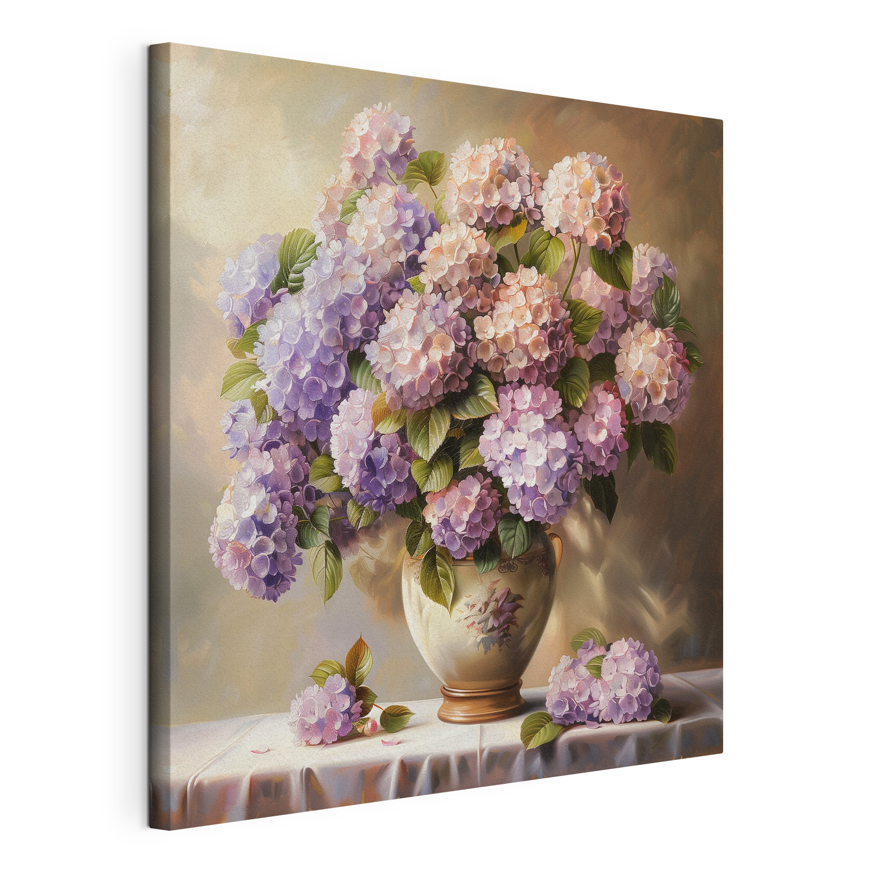 A painting of a vase of flowers