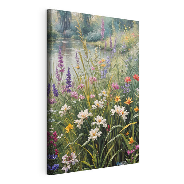 Cuadros Cuadros Un cuadro de flores junto a un río (SKU: s38829)