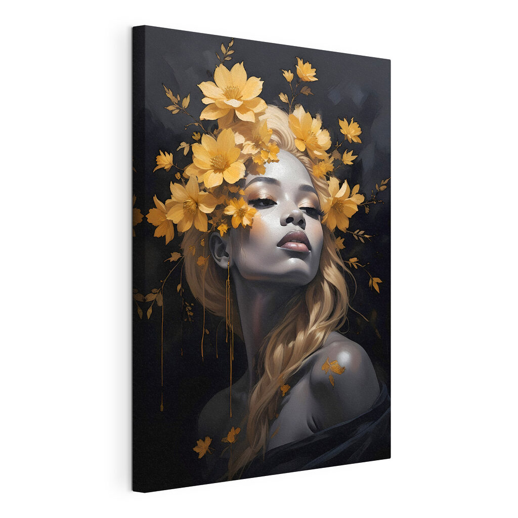 A woman with flowers in her hair A woman with flowers in her hair