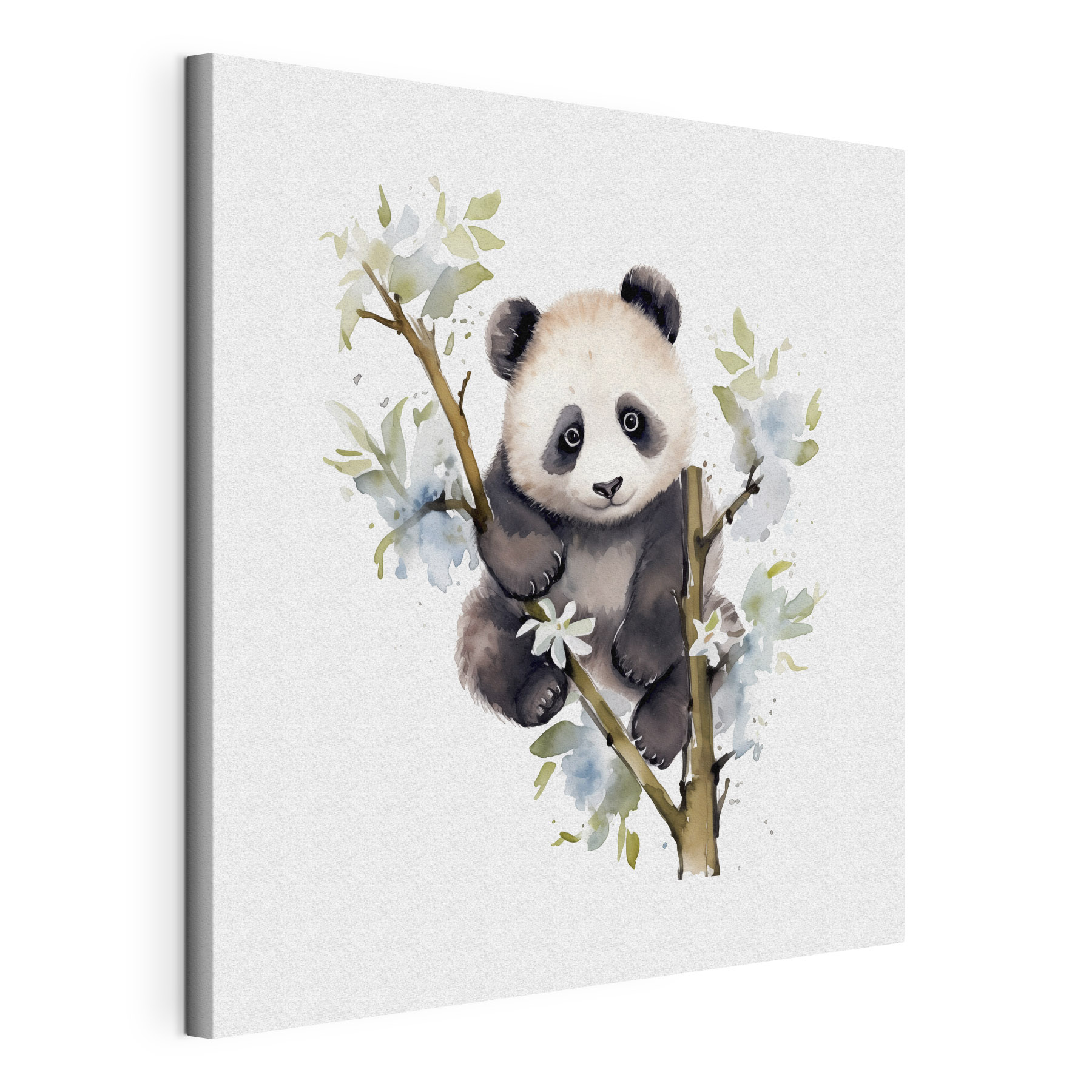 A panda bear on a tree branch A panda bear on a tree branch