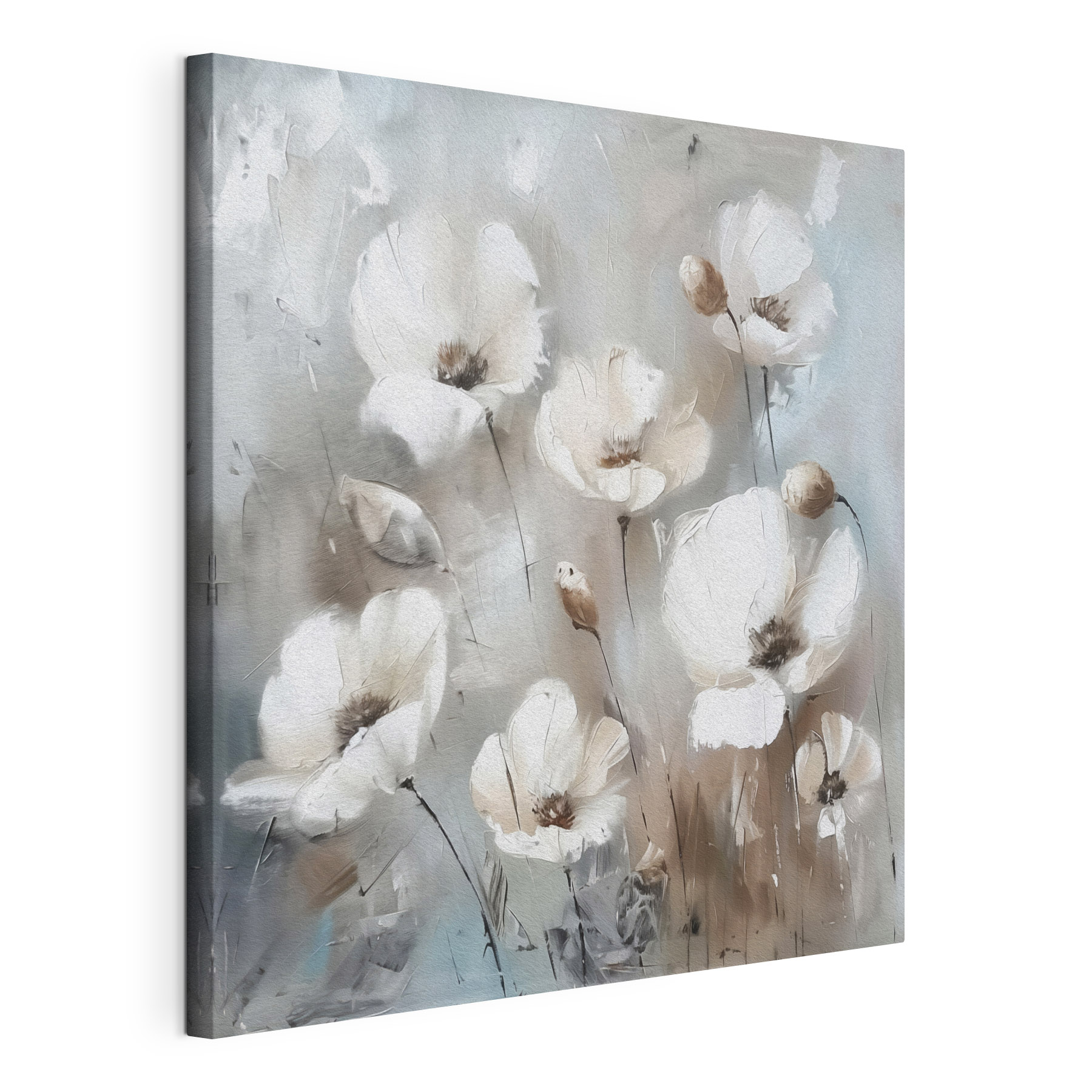 A painting of white flowers A painting of white flowers