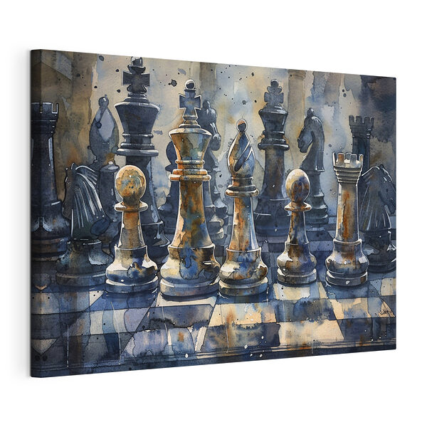 Cuadros Cuadros Una acuarela de un tablero de ajedrez (SKU: s38960)