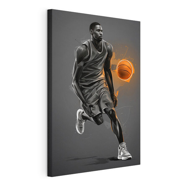 Un jugador de baloncesto con un balón Cuadros Un jugador de baloncesto con un balón
