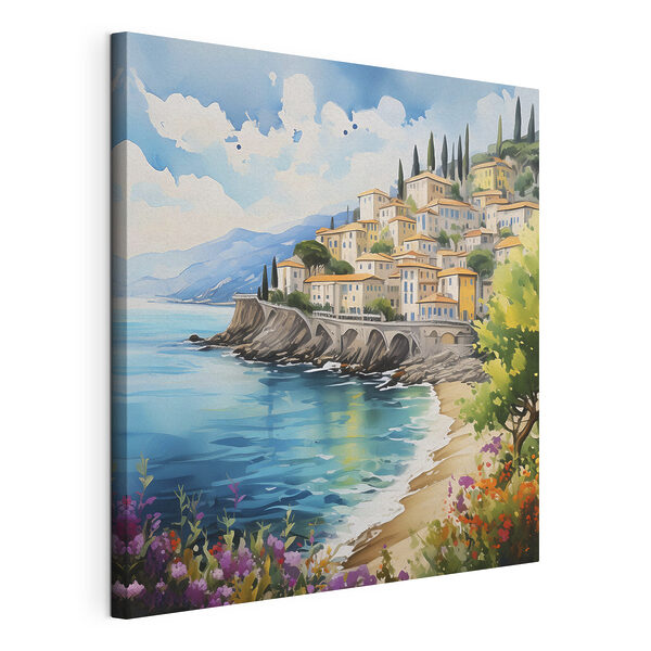 Cuadros Un cuadro que representa un pueblo situado en un acantilado junto al mar (SKU: s39298) Cuadros Cuadros Un cuadro que representa un pueblo situado en un acantilado junto al mar (SKU: s39298)