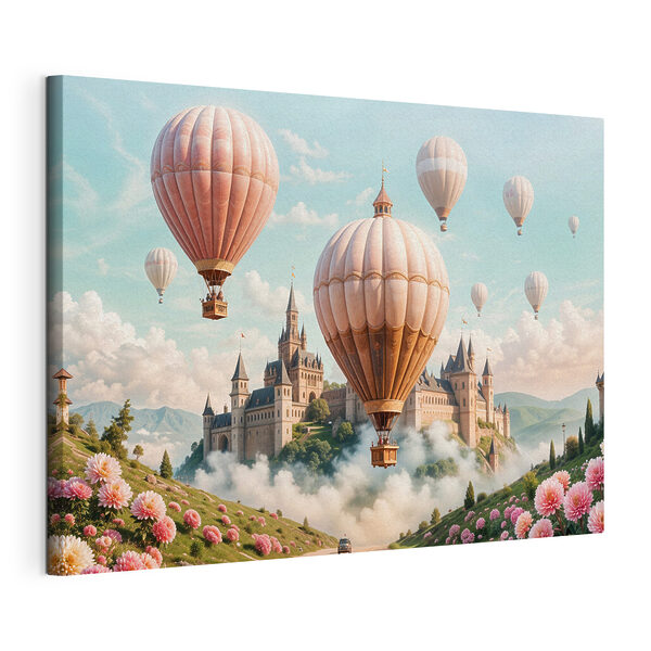 Cuadros Castillo con globos aerostáticos