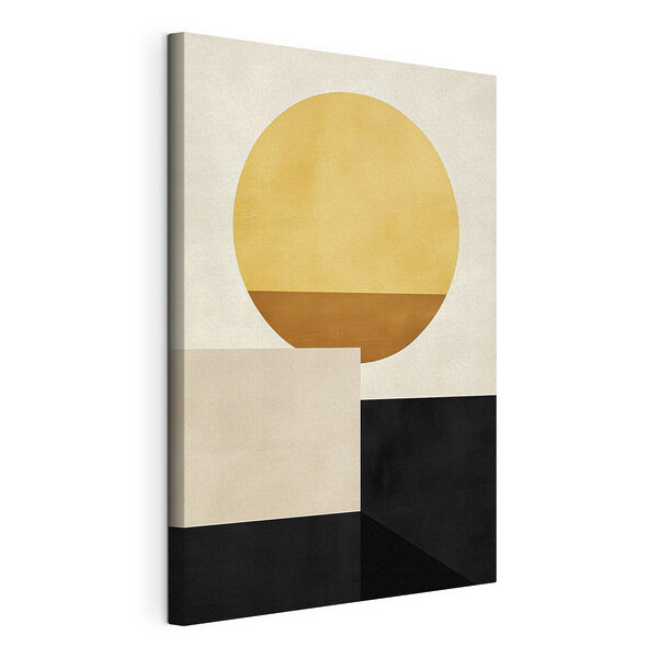 Cuadros Cuadros Círculo amarillo y cuadrados negros (SKU: s39896)