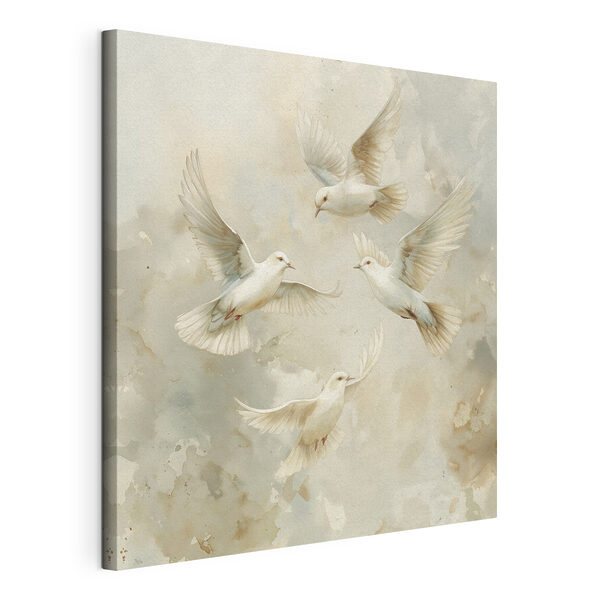 Cuadros Cuadros Grupo de pájaros blancos volando por el cielo (SKU: s39976)